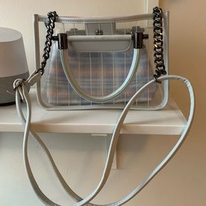 2 colour sided clear handbag